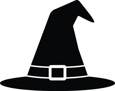 Witch hat silhouette icon for Halloween design