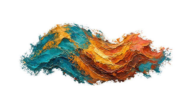 Isolated organic brush stroke with rich tactile texture and natural paint imperfections on transparent background