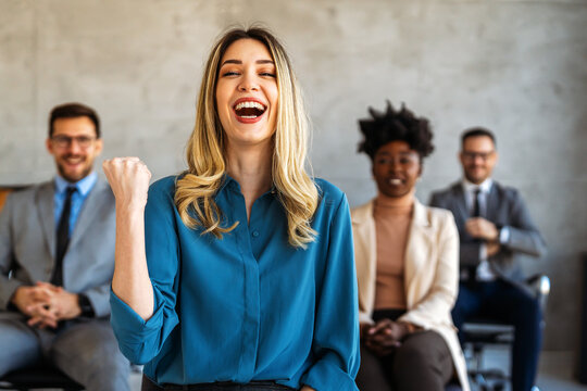 Success mindset, ambition, drive and leadership where a focused professional pursues achievement