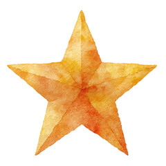 Fototapeta premium Watercolor Star vector, artistic painting style, high-resolution illustration on a pure white background.