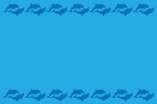 Blue Dolphin Frame Background with Copy Space