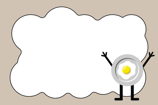 Fried Egg on Plate Background with Soft Copy Space