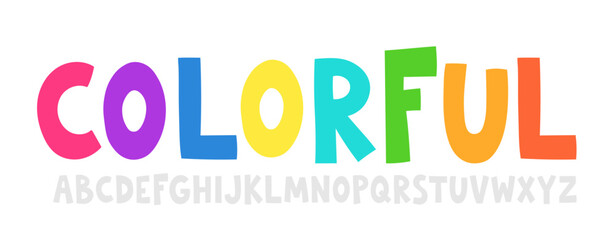 Fototapeta na wymiar Kid party carnival font alphabet. Playful typography children design festive font vector design