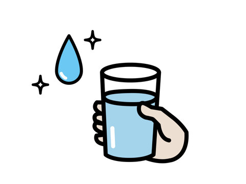 コップに入った水のイラスト