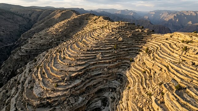 Erosion Forms Rock Labyrinth Valley in Arid Mountain Landscape