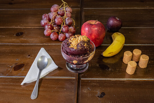 Brazilian Acai Bowl with Fruits Healthy Eating Concept