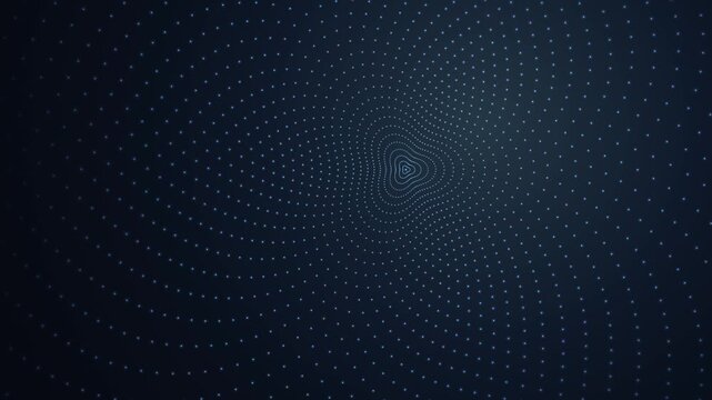 Abstract pulsing dot matrix background, digital network connection motion futuristic data flow animation