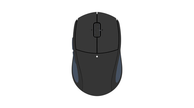 Computer mouse top view isolated