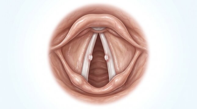 Vocal Cord Nodules Inside Human Larynx Medical Illustration