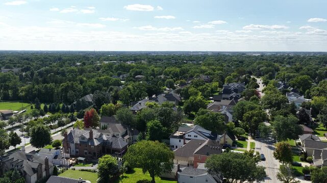  Aerial View of Residential Neighborhood, Naperville, Illinois&rdquo;