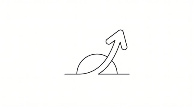 Rising sun with upward arrow symbolizing growth and progress