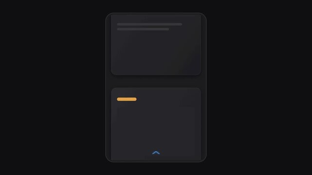 Modern Dark Mode Mobile App Interface Animation with Smooth Scrolling and Vibrant Color Accents