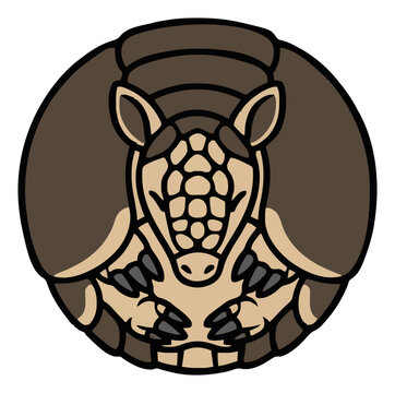 Nine banded armadillo sleeping peacefully isolated o.... Generative AI