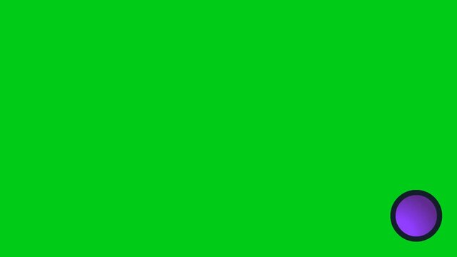 Modern Purple Lower Third Animation Template with Circle Element on Green Screen Background for Video