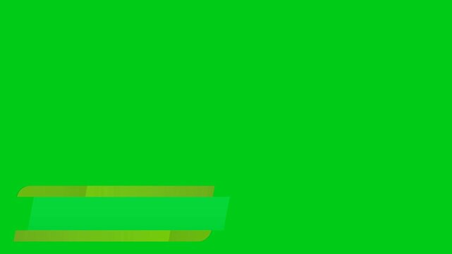 Modern Lower Third Graphic Template with Orange and White Elements on Green Screen Background