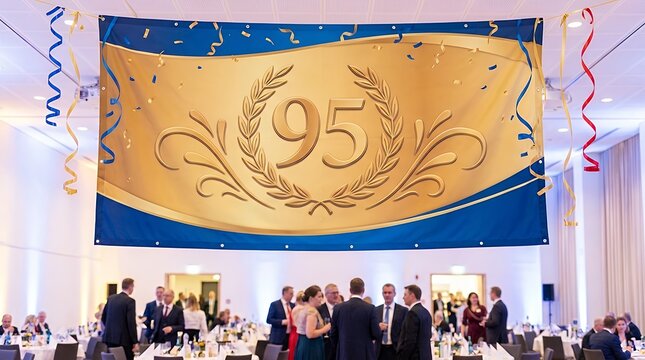 Ninety Five Years Celebration Jubilee Banner Design Templatefor Greeting Card Event Poster Invitation Certificate Web Banner Cover Page anniversary 95th ninety five years celebration jubilee