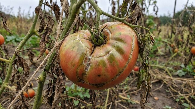 Close up view of ripe tomatoes hanging from a vine, fresh garden harvest bounty, perfect summer kitchen ingredients for cooking and salads