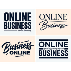 Online Business typography variations with contrasting styles and lettering © mexvect