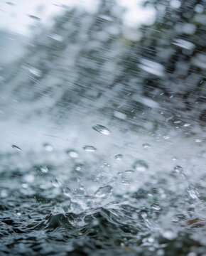 Raindrops Running Down a Window