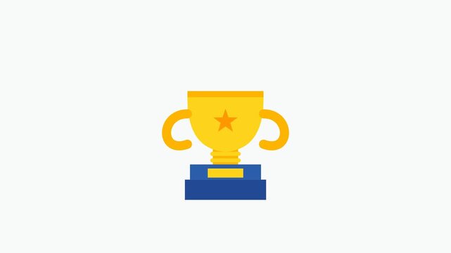 Gold Trophy Award Icon Build Animation
