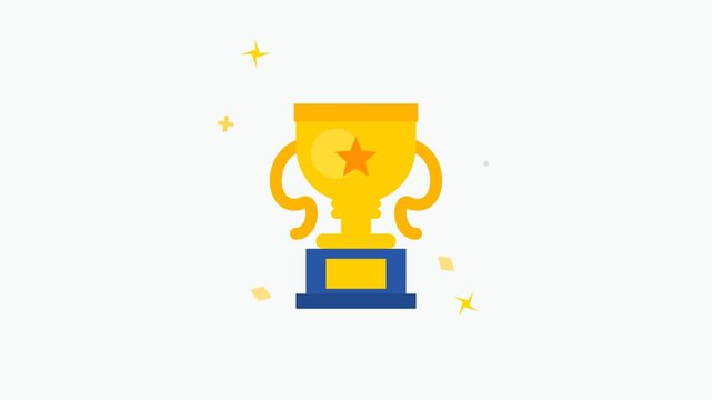 Gold Trophy Award Icon Sparkle Animation