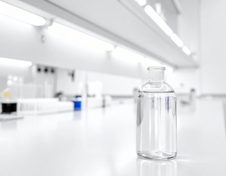Medical alcohol bottle with liquid inside-half full.Medical concept.