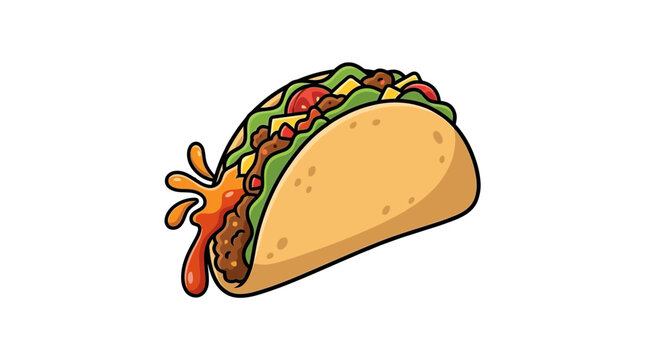 Mexican beef taco with lettuce and tomato.