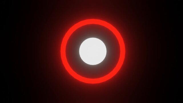 Pulsing Red Ring Around White Circle Audio Visualizer Loop