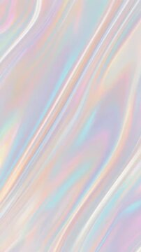 Iridescent pastel holographic waves with pearlescent abstract background