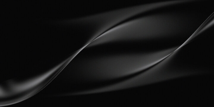 Abstract Dark Background with Elegant White Waves Dynamic Lines