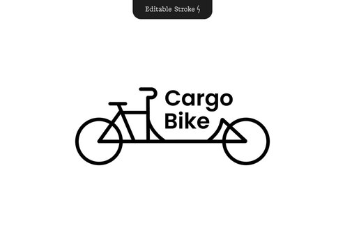 Minimal Cargo bike logotype, Bicycle Logo