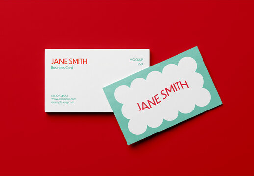 Folded Business Card Mockup