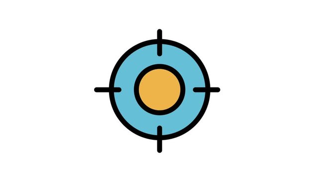 Precision Target Scope Motion Icon. Animated bullseye crosshair target icon, representing precision focus, business orientation, strategy execution, objective tracking, and modern analytics goal.