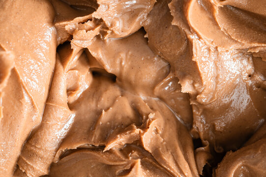 Full frame of creamy peanut butter