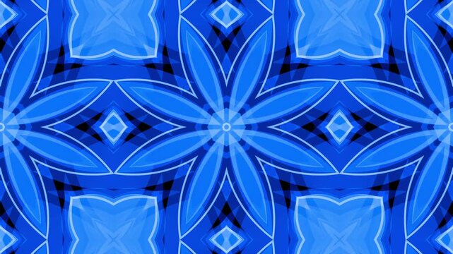 Abstract purple kaleidoscope geometric animation pattern motion background. seamless symmetrical pattern.
