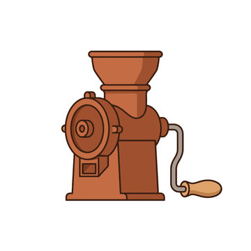 Vintage manual coffee grinder vector illustration design. SVG Editable. Vector Illustrations.