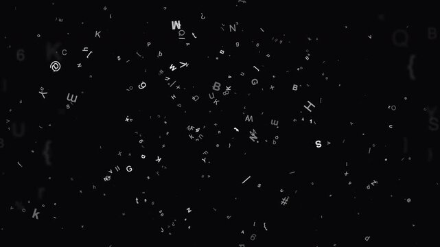 Abstract 4K kinetic motion graphic featuring numerous glowing particles traveling along independently varied curved flight paths across a dark background. Ideal for technology, data, networking, digit