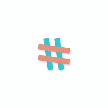 Paper Hashtag Symbol Tile stop motion loop
