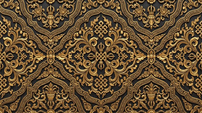 Bhutan patterns with bhutanese himalayan traditional geometric botanical mountain himalaya architecture ornament wildlife