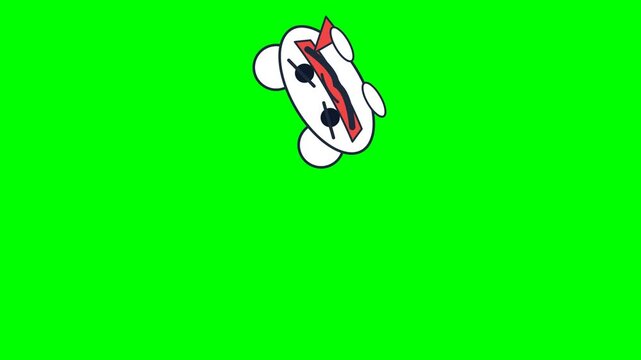 Animated Reddit Alien Mascot with Green Screen Background.
