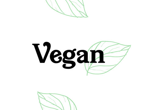 vegan logo with leaves and green leaves