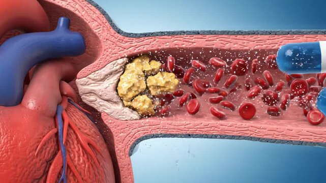 Heart Artery Blockage Treatment Animation Pills Dissolving Plaque