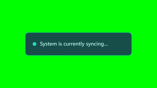 System syncing status bars on green screen