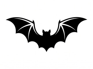 Fototapeta premium Flying Bat Silhouette Halloween Vector Icon
