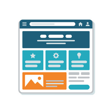 Flat Vector Browser Window Interface Design Element