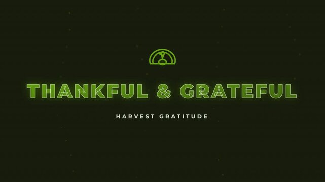 Thankful and Grateful text on dark background for holiday greeting