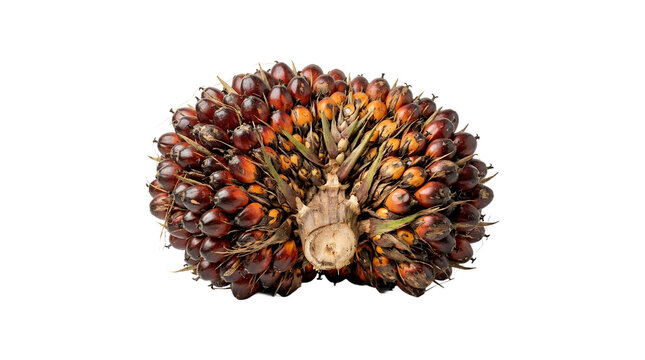 Fresh oil palm fruit bunch isolated on white background 1.