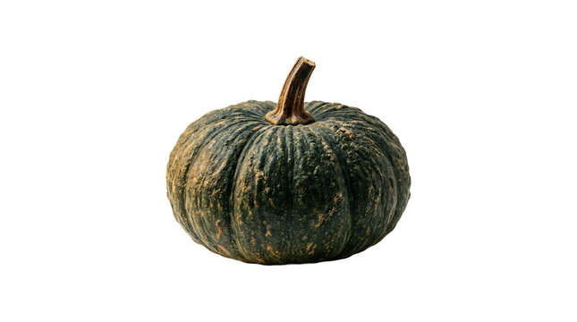 Fresh ripe green pumpkin isolated on white background.