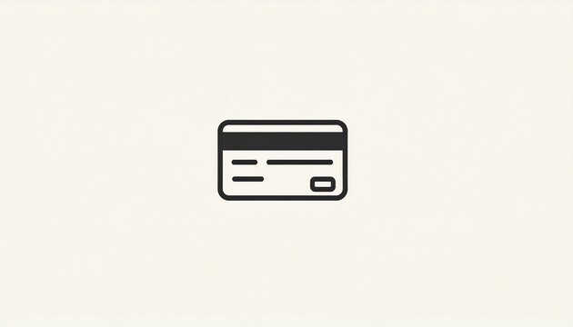 Credit Card Icon on Minimal Background for Digital Payment and Banking Concept