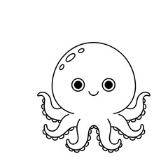 Fototapeta premium Cute cartoon octopus